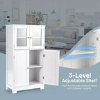 Mobiletto da pavimento per bagno/cucina Costway con ante e ripiano regolabile
