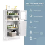 Mobiletto da pavimento per bagno/cucina Costway con ante e ripiano regolabile