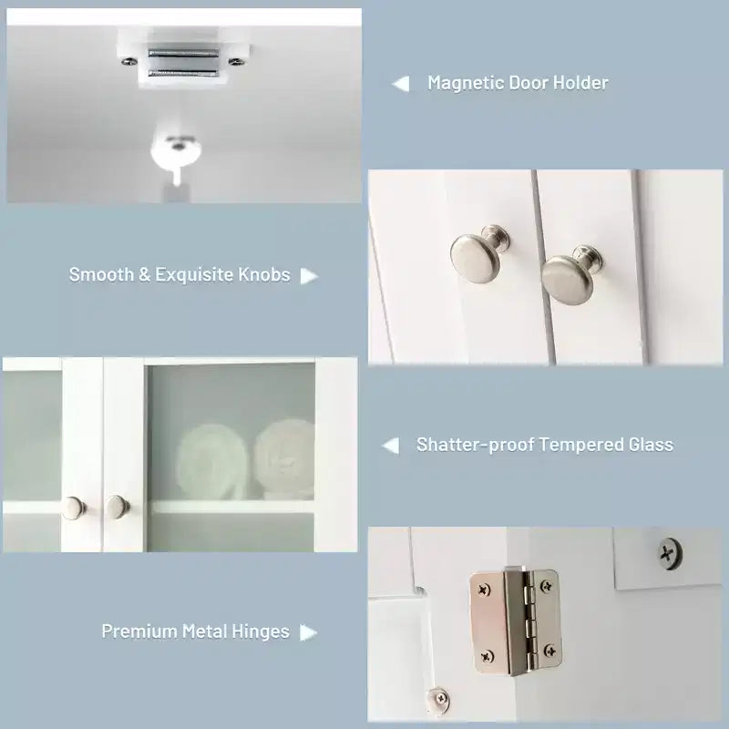Mobiletto da pavimento per bagno/cucina Costway con ante e ripiano regolabile