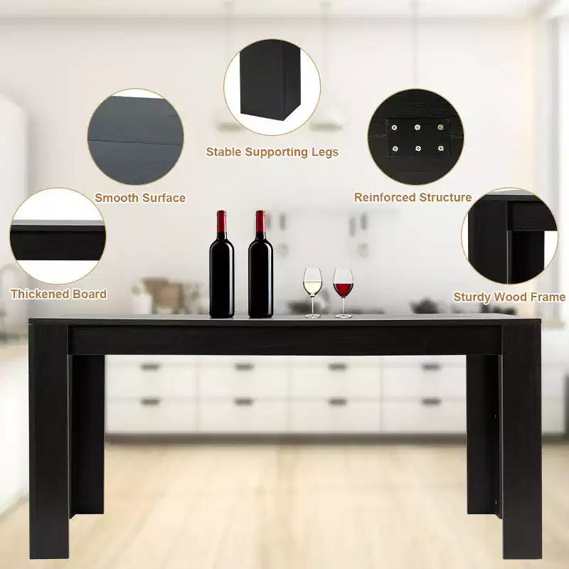 Costway 63'' Tavolo da Pranzo Rettangolare Moderno da Cucina per 6 Persone Mobili per la Casa