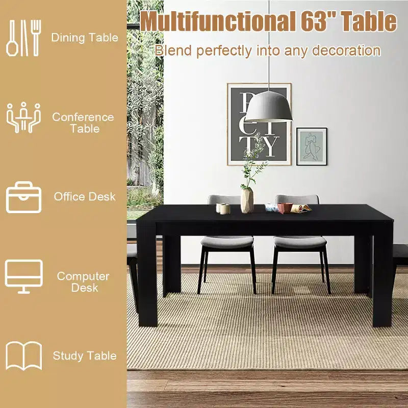 Costway 63'' Tavolo da Pranzo Rettangolare Moderno da Cucina per 6 Persone Mobili per la Casa
