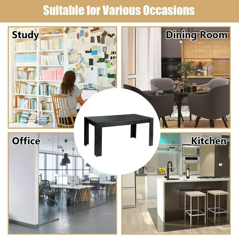 Costway 63'' Tavolo da Pranzo Rettangolare Moderno da Cucina per 6 Persone Mobili per la Casa