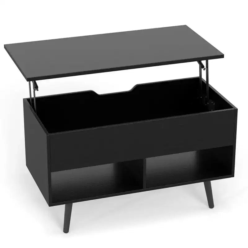 Tavolino da caffè Costway 31,5'' con piano sollevabile, moderno, con scomparto nascosto e gambe in legno per la casa