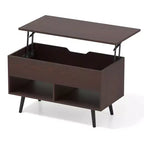 Tavolino da caffè Costway 31,5'' con piano sollevabile, moderno, con scomparto nascosto e gambe in legno per la casa