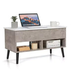 Tavolino da caffè Costway 31,5'' con piano sollevabile, moderno, con scomparto nascosto e gambe in legno per la casa