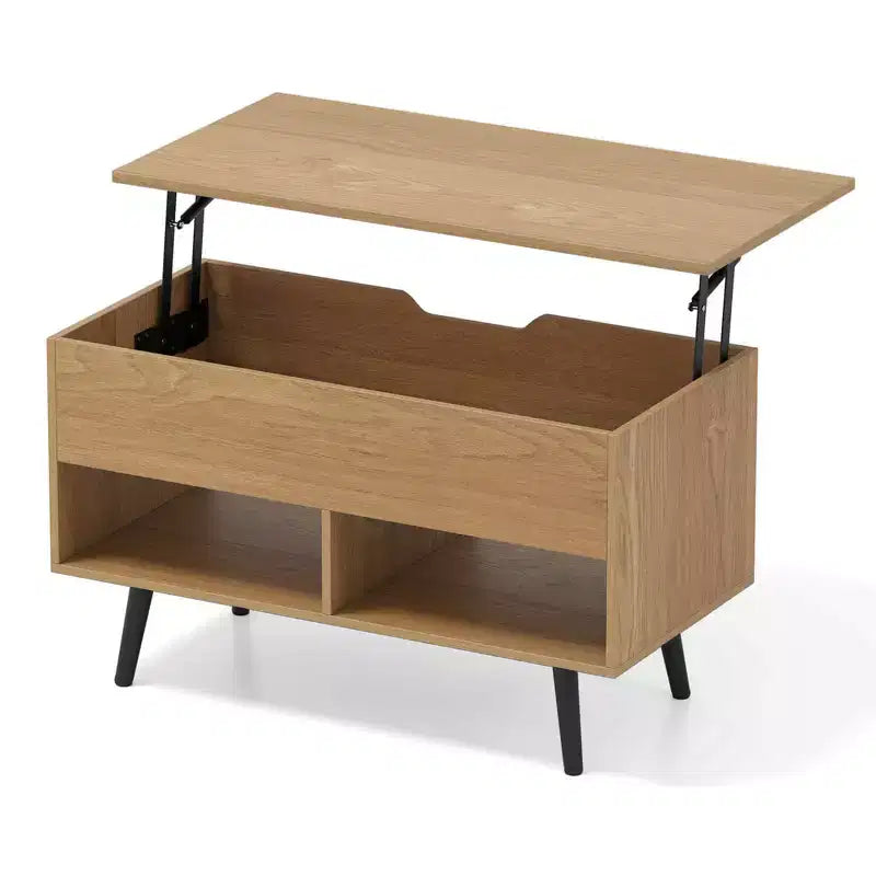 Tavolino da caffè Costway 31,5'' con piano sollevabile, moderno, con scomparto nascosto e gambe in legno per la casa