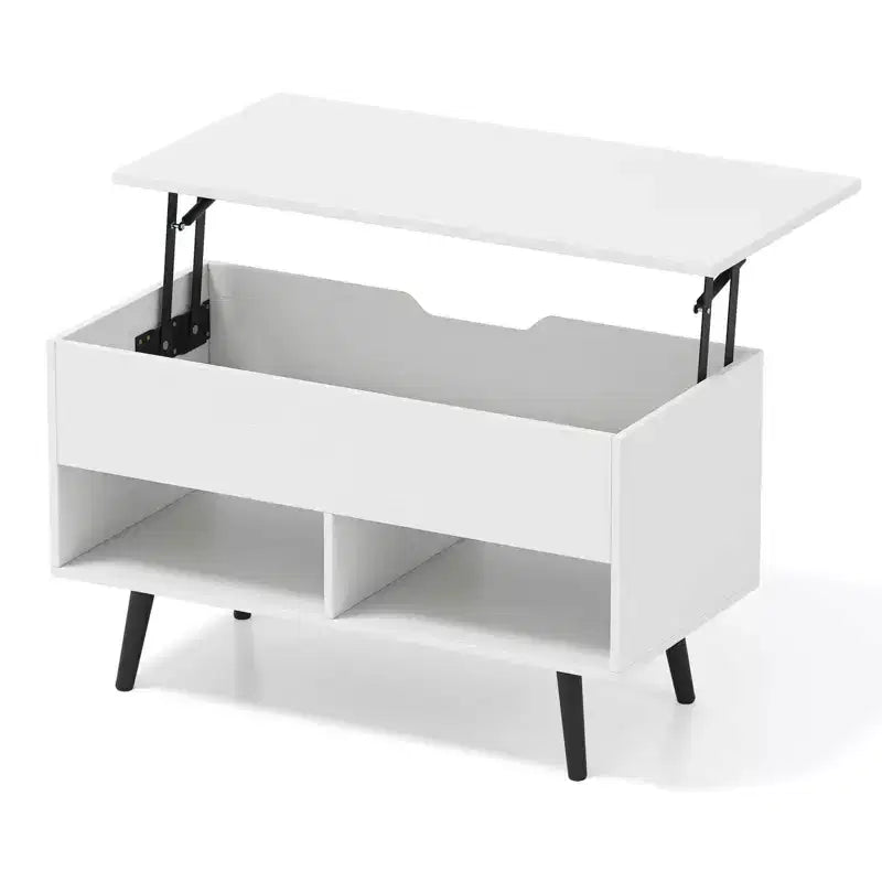 Tavolino da caffè Costway 31,5'' con piano sollevabile, moderno, con scomparto nascosto e gambe in legno per la casa