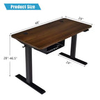 Scrivania Elettrica Regolabile in Altezza Costway 48'' con Pannello di Controllo e Porta USB Rustico/Noce
