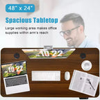 Scrivania Elettrica Regolabile in Altezza Costway 48'' con Pannello di Controllo e Porta USB Rustico/Noce