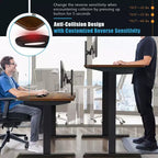 Scrivania Elettrica Regolabile in Altezza Costway 48'' con Pannello di Controllo e Porta USB Rustico/Noce