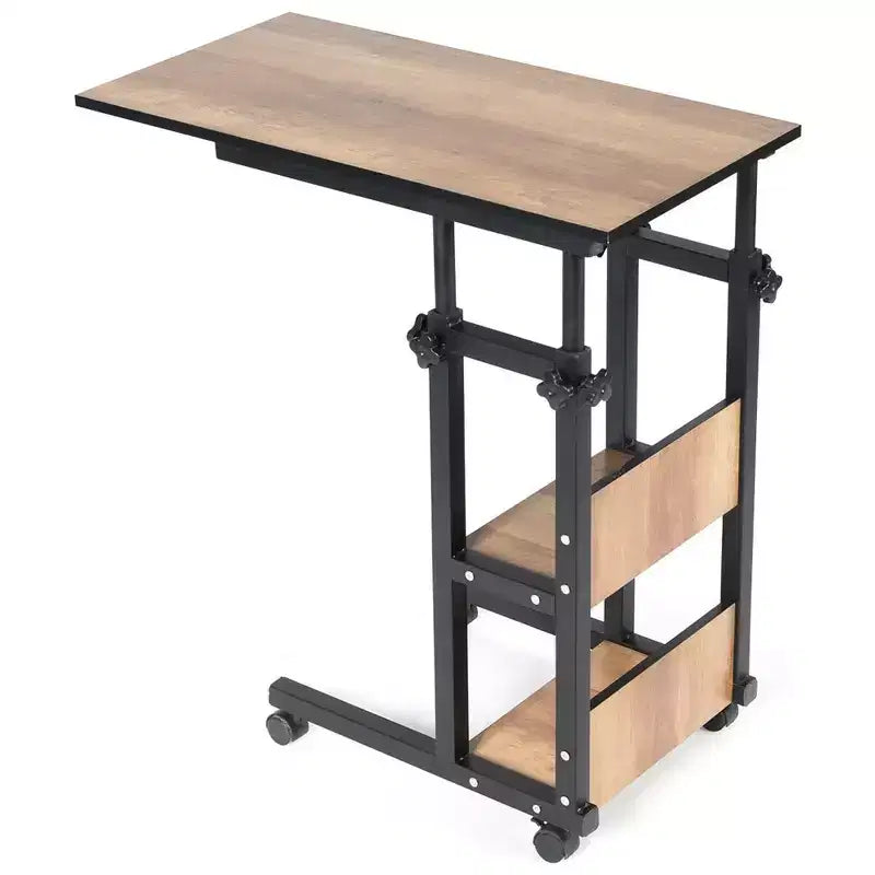 Costway Tavolino a C Mobile da Divano, Carrello Porta PC Regolabile in Altezza