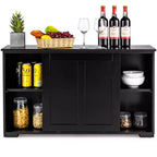 Costway Credenza da Cucina Mobile Contenitore Armadio da Buffet Legno Porte Scorrevoli Dispensa Nero/Grigio/Marrone/Bianco