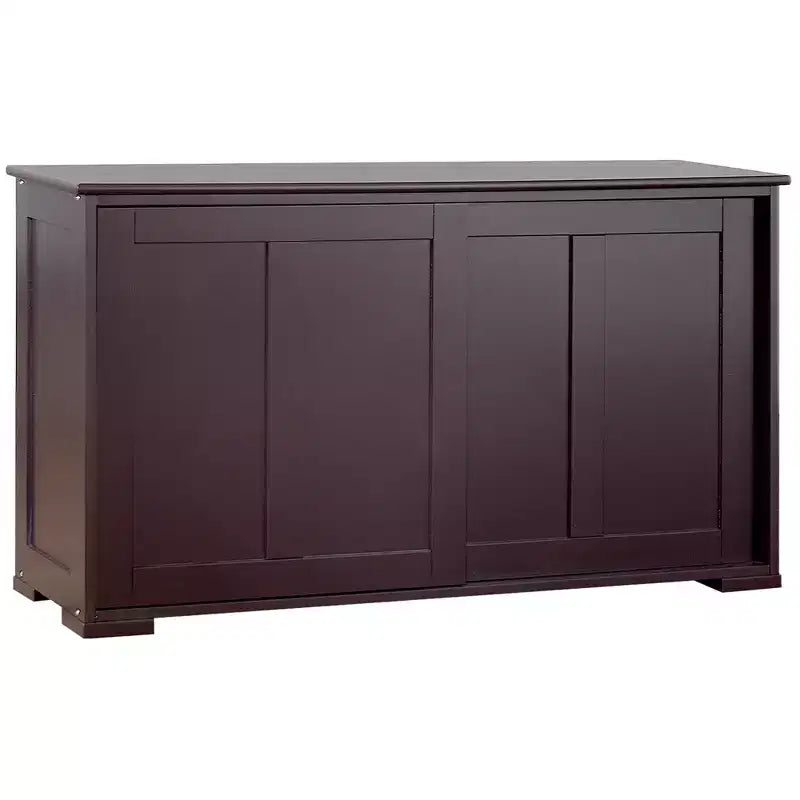Costway Credenza da Cucina Mobile Contenitore Armadio da Buffet Legno Porte Scorrevoli Dispensa Nero/Grigio/Marrone/Bianco