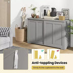 Costway Credenza da Cucina Mobile Contenitore Armadio da Buffet Legno Porte Scorrevoli Dispensa Nero/Grigio/Marrone/Bianco