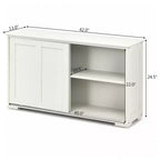 Costway Credenza da Cucina Mobile Contenitore Armadio da Buffet Legno Porte Scorrevoli Dispensa Nero/Grigio/Marrone/Bianco