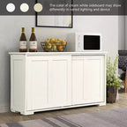 Costway Credenza da Cucina Mobile Contenitore Armadio da Buffet Legno Porte Scorrevoli Dispensa Nero/Grigio/Marrone/Bianco