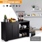 Costway Credenza da Cucina Mobile Contenitore Armadio da Buffet Legno Porte Scorrevoli Dispensa Nero/Grigio/Marrone/Bianco
