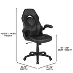 Sedia da gaming BlackArc High Back con rivestimento in similpelle, sedile girevole regolabile in altezza e braccioli imbottiti ribaltabili