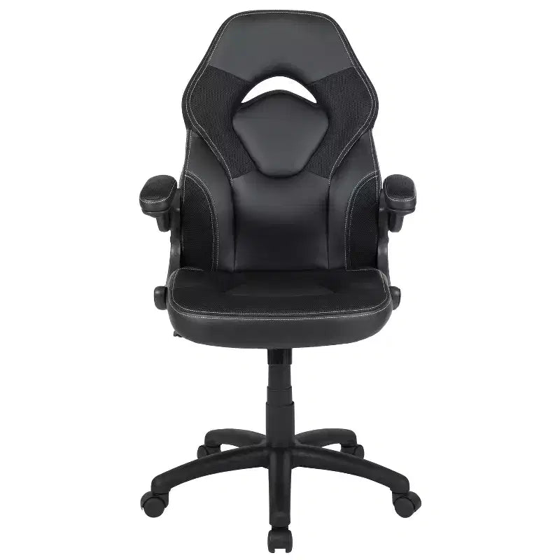 Sedia da gaming BlackArc High Back con rivestimento in similpelle, sedile girevole regolabile in altezza e braccioli imbottiti ribaltabili