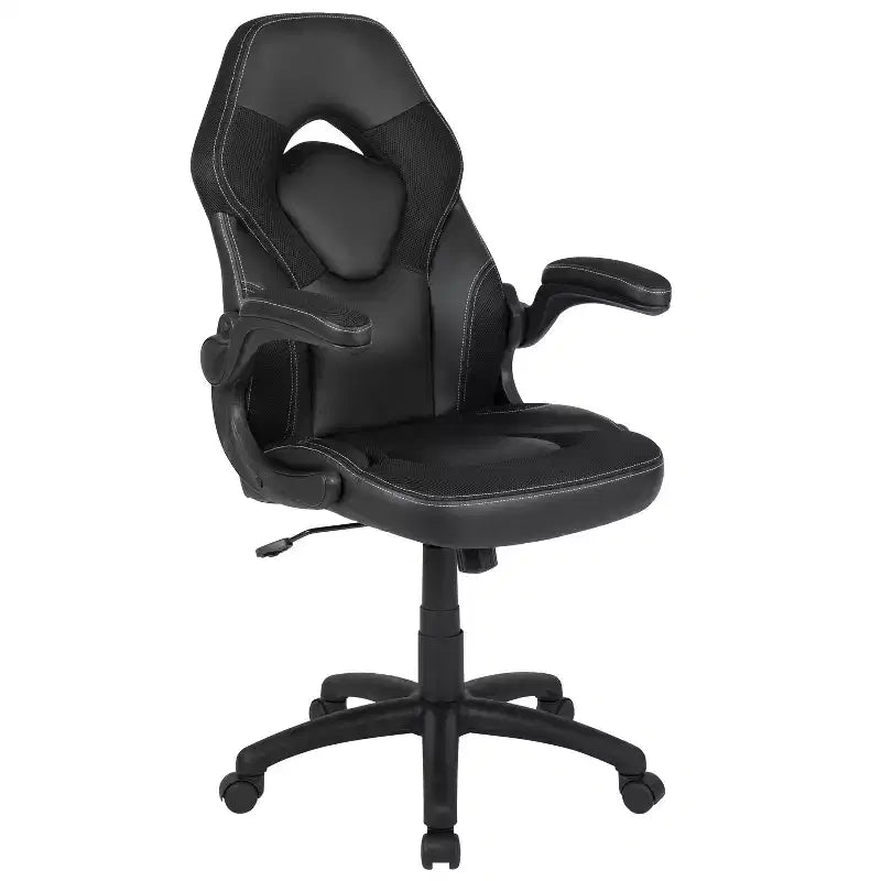 Sedia da gaming BlackArc High Back con rivestimento in similpelle, sedile girevole regolabile in altezza e braccioli imbottiti ribaltabili