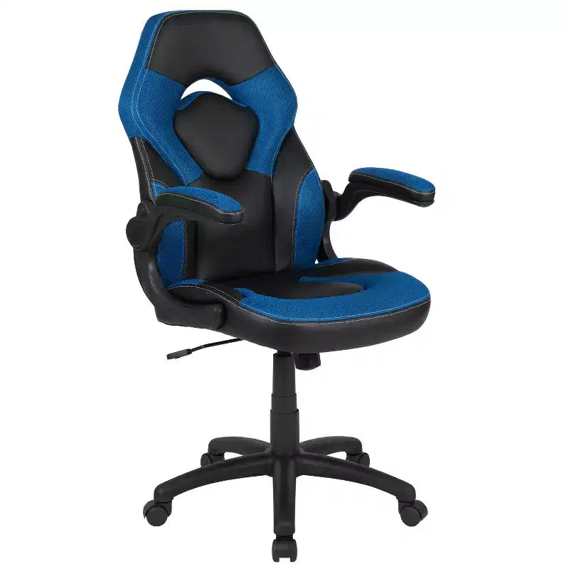 Sedia da gaming BlackArc High Back con rivestimento in similpelle, sedile girevole regolabile in altezza e braccioli imbottiti ribaltabili