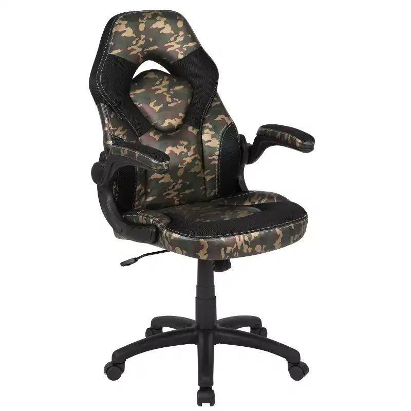 Sedia da gaming BlackArc High Back con rivestimento in similpelle, sedile girevole regolabile in altezza e braccioli imbottiti ribaltabili