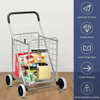 Costway Carrello Pieghevole per la Spesa Carrello Utilità Portatile per Spesa Lavanderia Viaggi