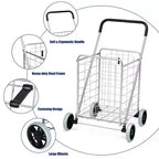 Costway Carrello Pieghevole per la Spesa Carrello Utilità Portatile per Spesa Lavanderia Viaggi