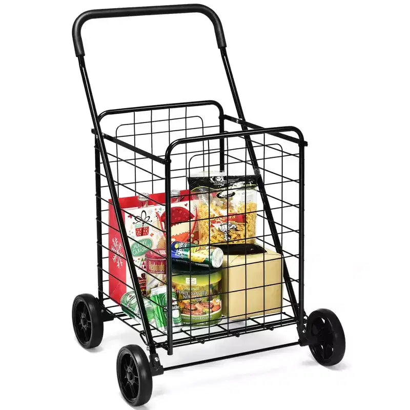 Costway Carrello Pieghevole per la Spesa Carrello Utilità Portatile per Spesa Lavanderia Viaggi
