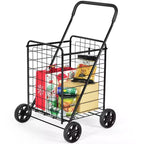 Costway Folding Shopping Cart Utility Trolley Portable For Grocery Laundry Travel