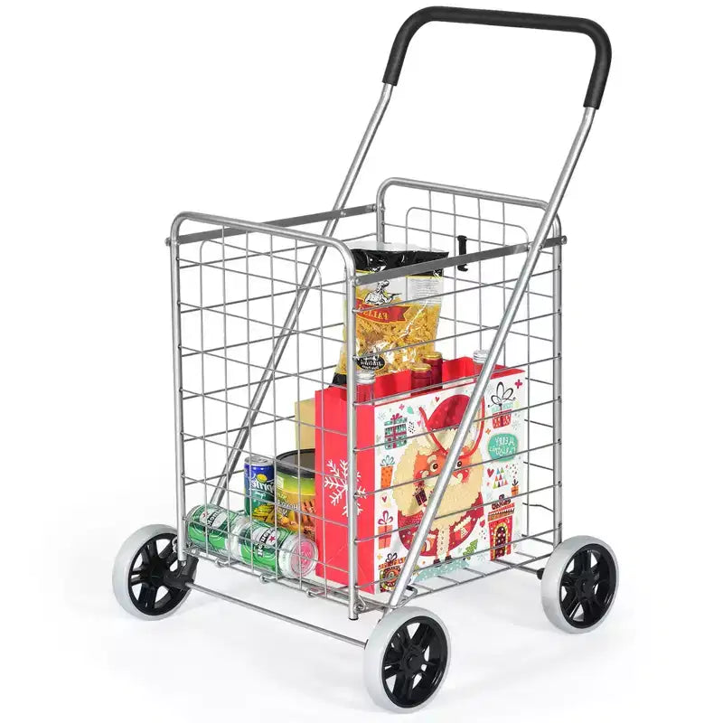 Costway Carrello Pieghevole per la Spesa Carrello Utilità Portatile per Spesa Lavanderia Viaggi