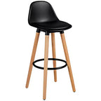 Costway Set di 2 Sgabelli da Bar Stile Metà Secolo, 72.5 cm, Sedie da Pranzo Pub con Sedile Imbottito in Pelle Nere