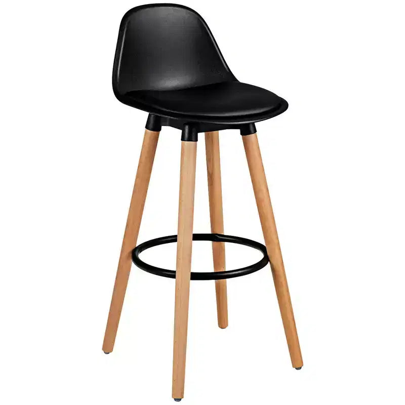 Costway Set di 2 Sgabelli da Bar Stile Metà Secolo, 72.5 cm, Sedie da Pranzo Pub con Sedile Imbottito in Pelle Nere
