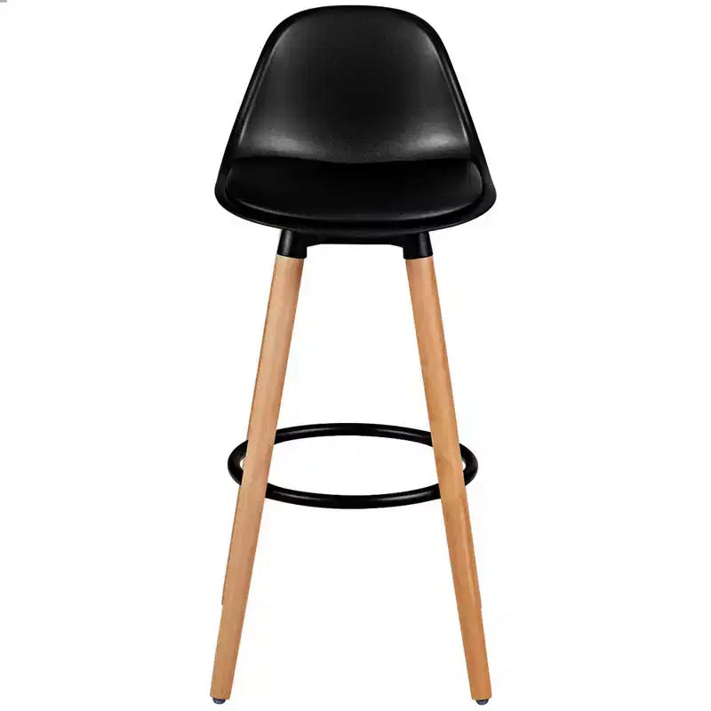 Costway Set di 2 Sgabelli da Bar Stile Metà Secolo, 72.5 cm, Sedie da Pranzo Pub con Sedile Imbottito in Pelle Nere