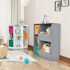 Costway Mobile a 3 Ripiani ad Angolo per Bambini con 3 Cesti, Organizzatore Bianco