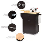 Costway Carrello da Cucina su Ruote, Isola da Cucina Mobiletto Contenitore Marrone/Bianco