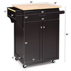Costway Carrello da Cucina su Ruote, Isola da Cucina Mobiletto Contenitore Marrone/Bianco