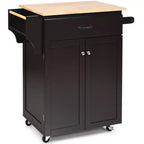 Costway Carrello da Cucina su Ruote, Isola da Cucina Mobiletto Contenitore Marrone/Bianco