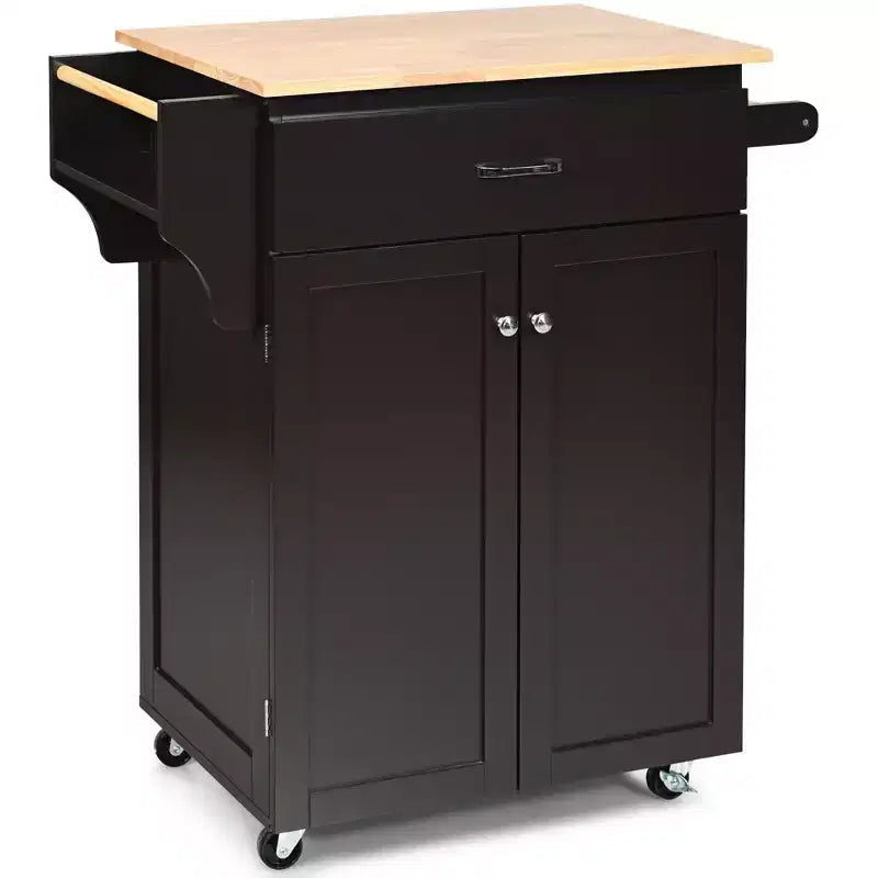 Costway Carrello da Cucina su Ruote, Isola da Cucina Mobiletto Contenitore Marrone/Bianco