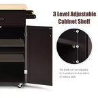 Costway Carrello da Cucina su Ruote, Isola da Cucina Mobiletto Contenitore Marrone/Bianco