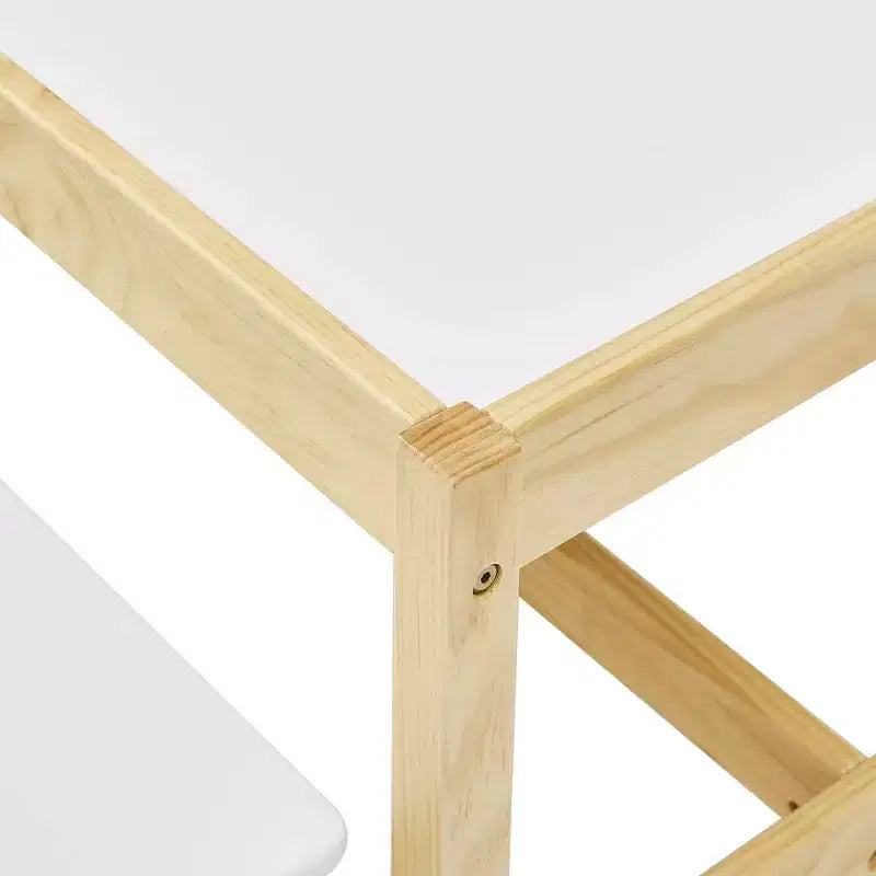MUSEHOMEINC Set Tavolo e Panca 3 in 1 per Bambini in Legno Massello con Superficie Lavagna per Sala Giochi e Scuola