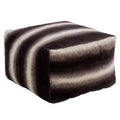 Saro Lifestyle Floor Pouf With Animal Print Faux Fur Design