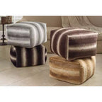 Pouf da pavimento Saro Lifestyle con stampa animalier in pelliccia sintetica