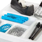 IRIS USA Organizzatori e contenitori in plastica per artigianato, carrello portaoggetti con ruote per forniture scolastiche, bianco/trasparente