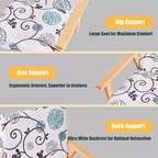Costway Poltrona accentata 2PZ Sedia imbottita per casa/ufficio con telaio in legno Bianco/Blu/Giallo