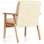 Costway Poltrona accentata 2PZ Sedia imbottita per casa/ufficio con telaio in legno Bianco/Blu/Giallo