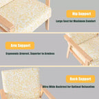 Costway Poltrona accentata 2PZ Sedia imbottita per casa/ufficio con telaio in legno Bianco/Blu/Giallo