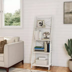 Lavish Home Scaffale a Scala a 4 Livelli con Telaio a X, Libreria Autoportante, Bianco