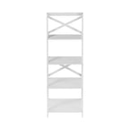 Lavish Home Scaffale a Scala a 4 Livelli con Telaio a X, Libreria Autoportante, Bianco