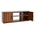 Mobile TV Costway 58'' Mobile con Consolle Centro Intrattenimento con 2 Armadietti per TV 65'' Naturale\Nero\Noce